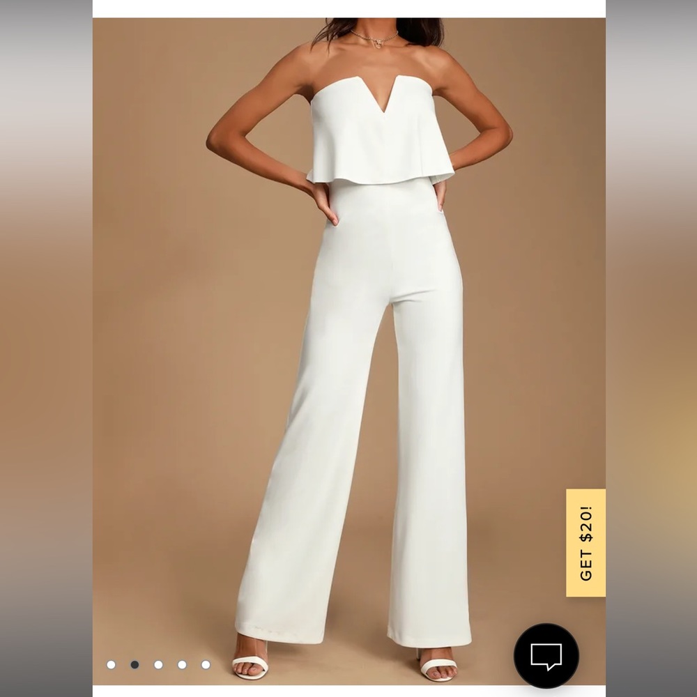 Power of Love White Strapless Jumpsuit